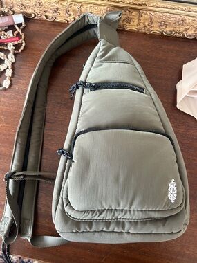 Free People Olive Green Padded Sling Bag